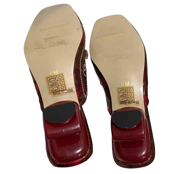 Pierre Dumas Marie Mule 8.5 Red Eastern Asian Exotic Theater Cosplay Embellished - Picture 8 of 10